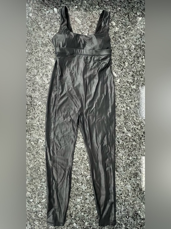 Fabletics Pants - Fabletics large Motion365+ Shine Jumpsuit Black One Piece Unitard NWT
